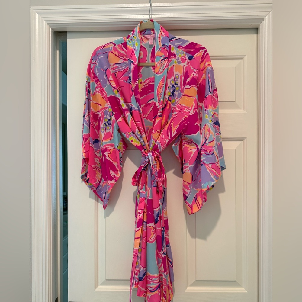 Lilly Pulitzer Silk Kimono Robe